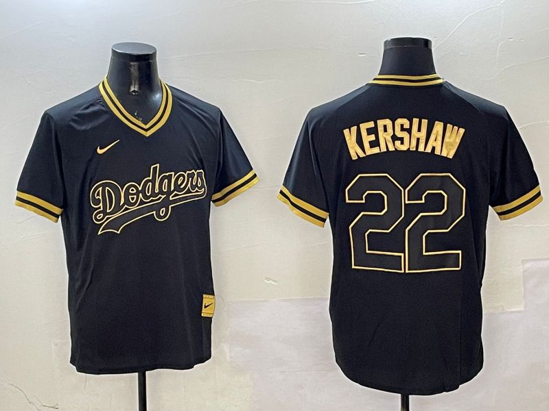 Men Los Angeles Dodgers #22 Kershaw Black Gold Game 2025 Nike MLB Jersey style 325->los angeles dodgers->MLB Jersey